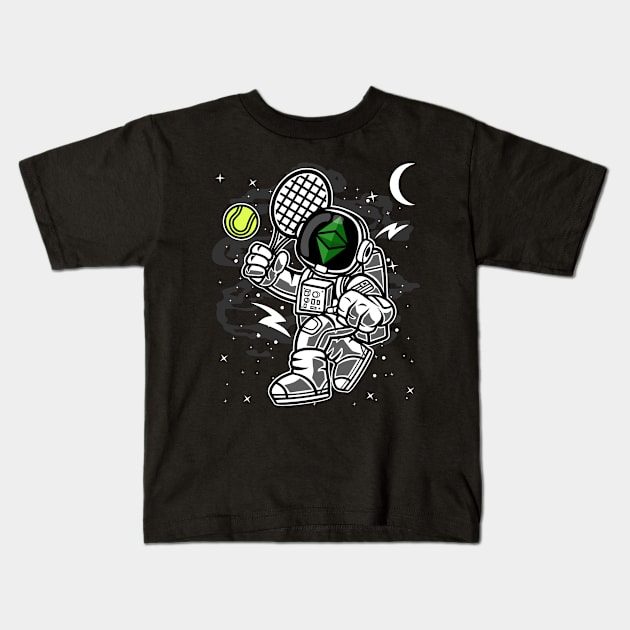 Astronaut Tennis Ethereum Classic ETH Coin To The Moon Crypto Token Cryptocurrency Blockchain Wallet Birthday Gift For Men Women Kids Kids T-Shirt by Thingking About